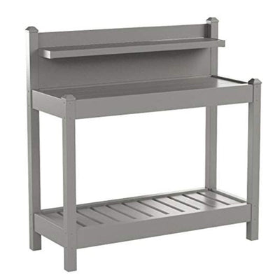 Outdoor Gardening Heavy Duty PVC Vinyl Greenfield Potting Bench, Mocha (Used) - VMInnovations