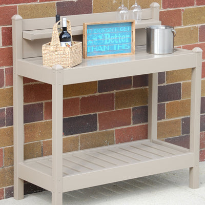 Outdoor Gardening Heavy Duty PVC Vinyl Greenfield Potting Bench, Mocha (Used) - VMInnovations
