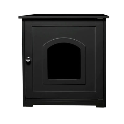 zoovilla Kitty Litter Loo Indoor Hidden Litter Box Furniture Enclosure, Black (2 Pack)