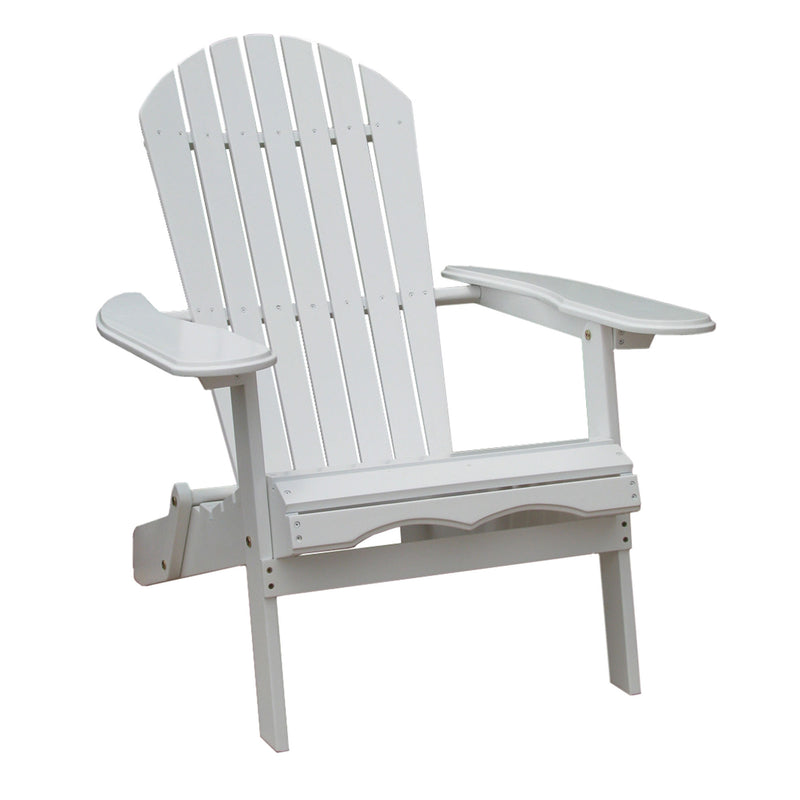 Northbeam Garden Portable Foldable Wooden Adirondack Deck Chair White (Open Box)