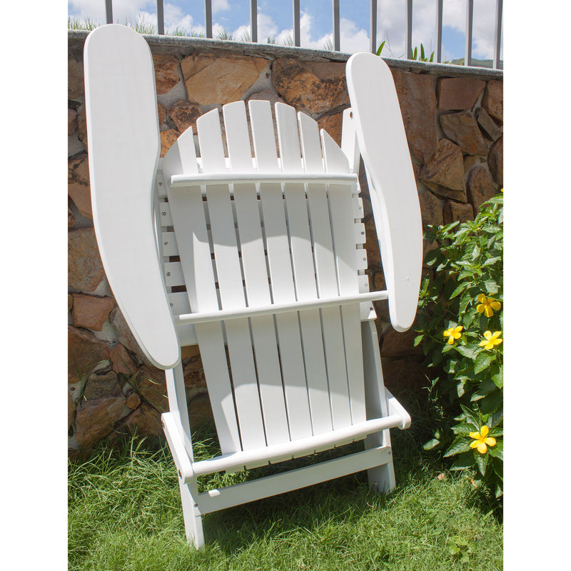 Northbeam Garden Portable Foldable Wooden Adirondack Deck Chair, White (Used)