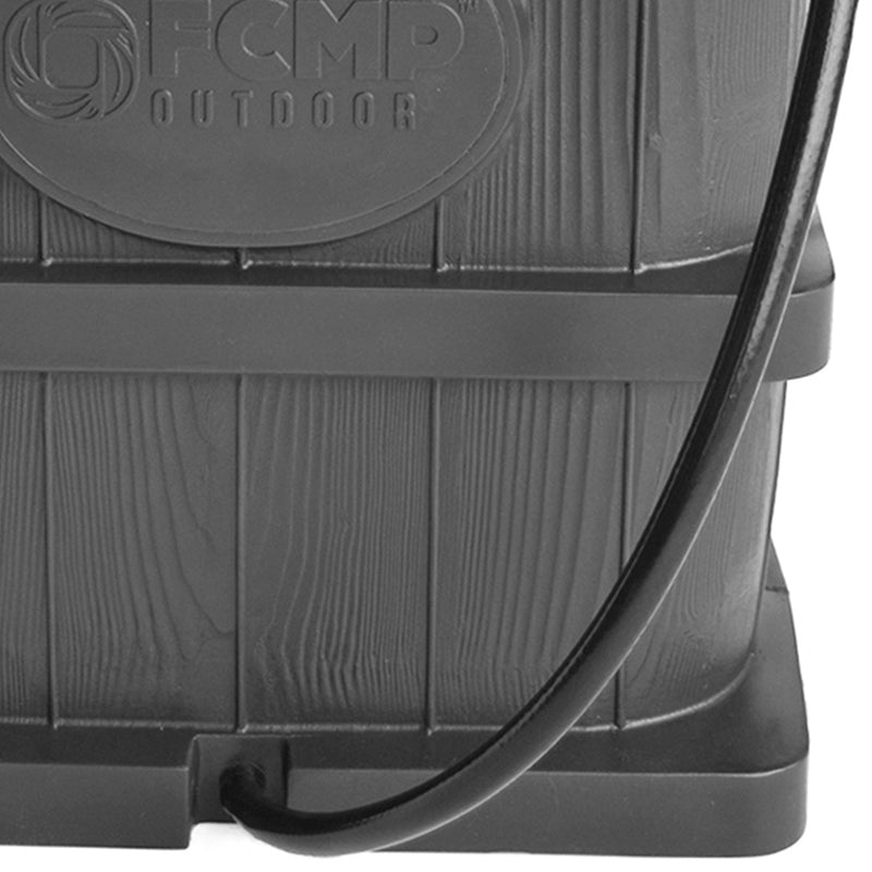 FCMP Outdoor WG4000-GRY Home Wood Grain Rain Water Catcher Barrel, Gray (Used)