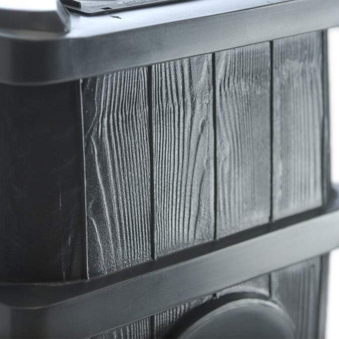 FCMP Outdoor Home Wood Grain Rain Water Catcher Barrel, Gray (For Parts) - VMInnovations