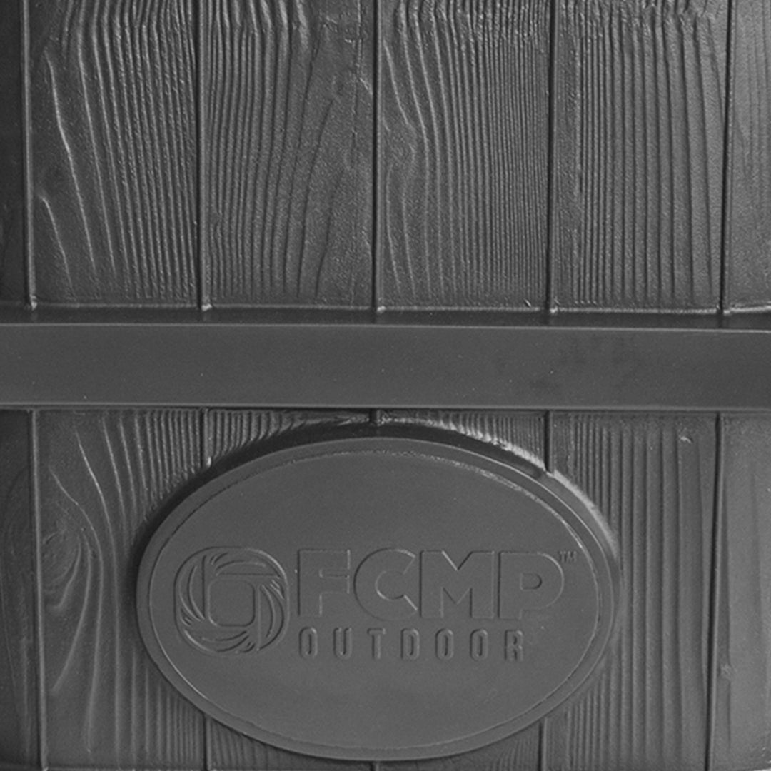 FCMP Outdoor Home Wood Grain Rain Water Catcher Barrel, Gray (For Parts) - VMInnovations