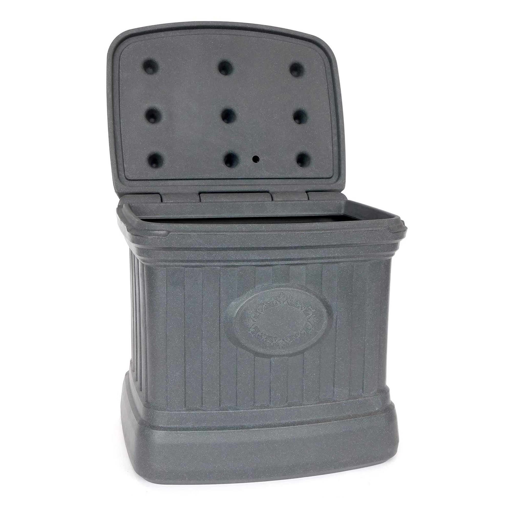 FCMP Outdoor SB120-GRY-S 26 Gallon Outdoor Utility Storage Bin Container, Gray - VMInnovations