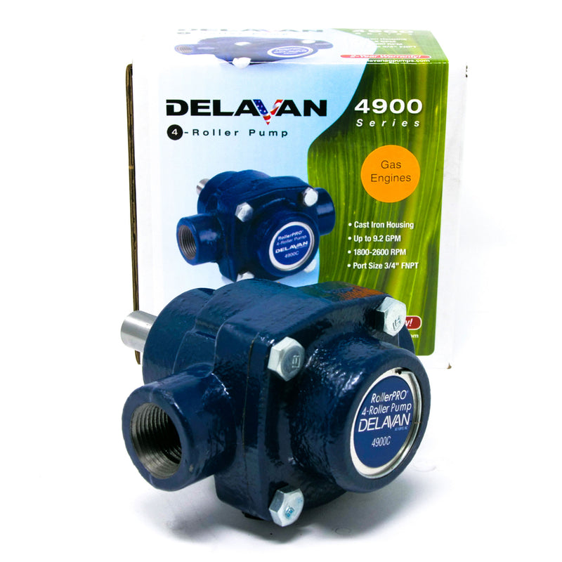 Delavan 4900C 9.2 GPM 150 PSI 2600 RPM Cast Iron Solid Shaft 4-Roller Water Pump