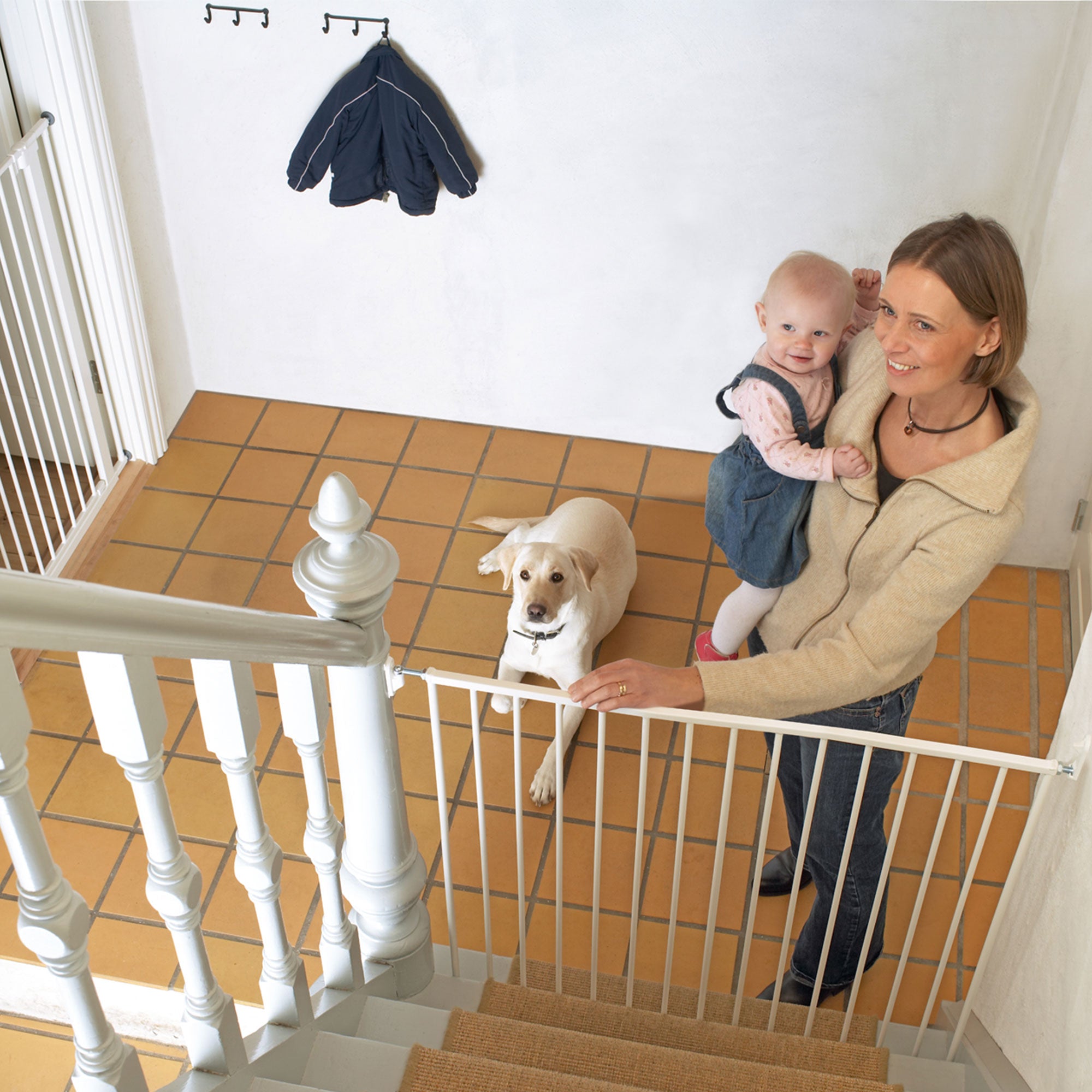 BabyDan Pet Design Tall 42 In Wall Mounted Pet Safety Gate, White (Open Box)