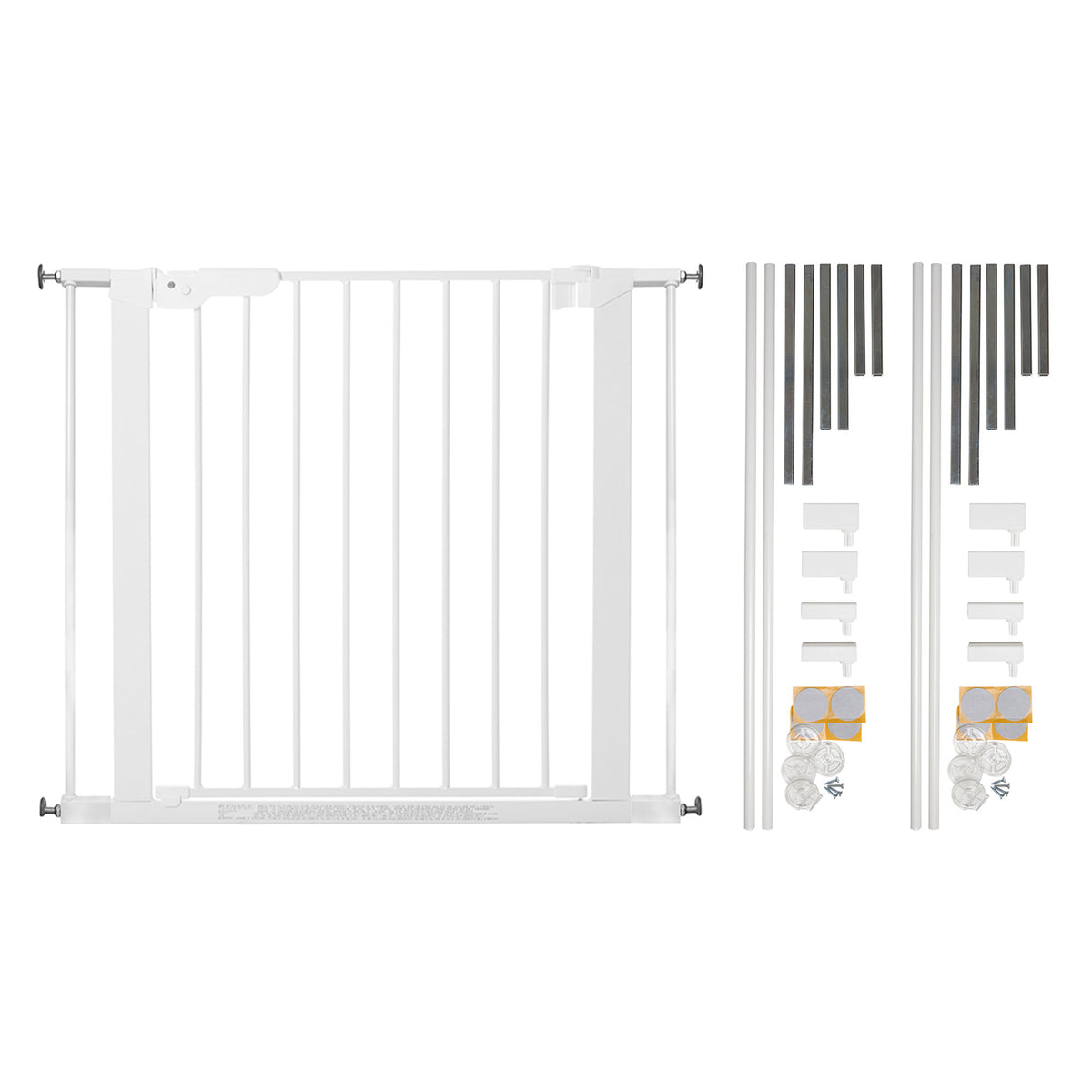 BabyDan Premier 28.9-36.7" Doorway Baby Gate, White w/ Two 2 x 2.6" Extensions