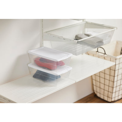 Sterilite 6 Qt Storage Tote (24 Pack) Bundled with VELCRO® Brand 10 Ft Roll