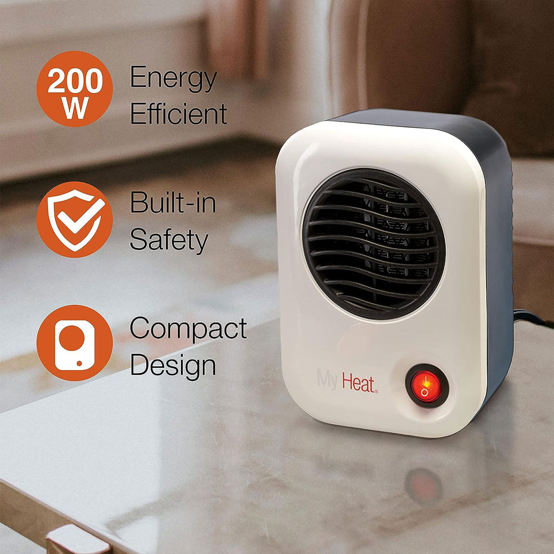 Lasko 101 MyHeat Personal Electric 200W Ceramic Space Heater, White (Open Box)