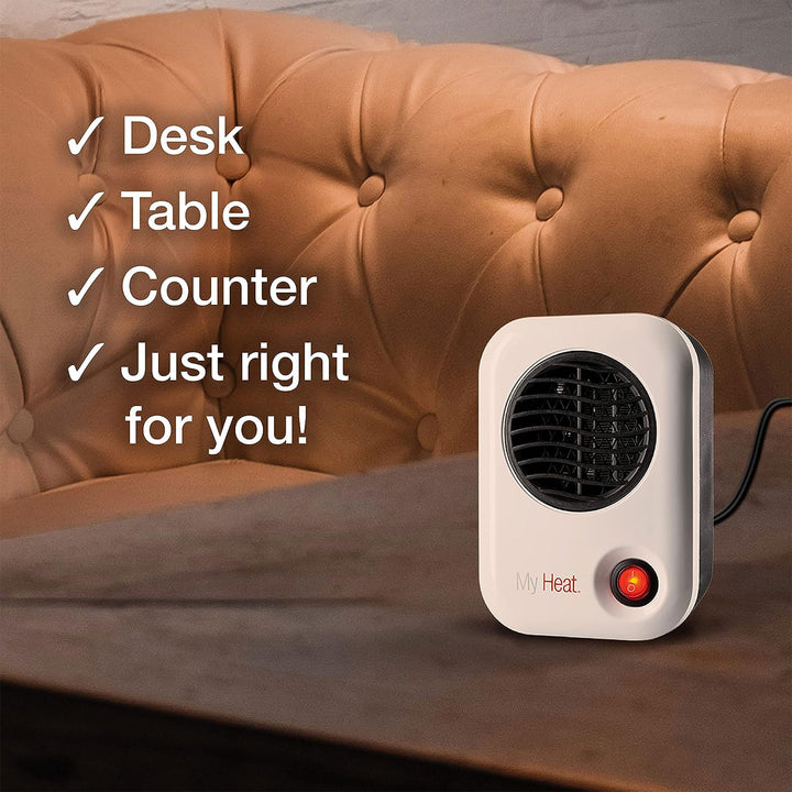 Lasko 101 MyHeat Portable Personal Electric 200W Ceramic Space Heater, White