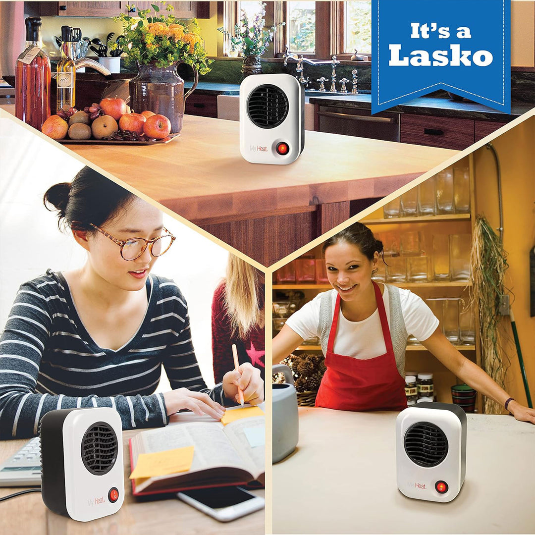 Lasko 101 MyHeat Personal Electric 200W Ceramic Space Heater, White (Open Box) - VMInnovations