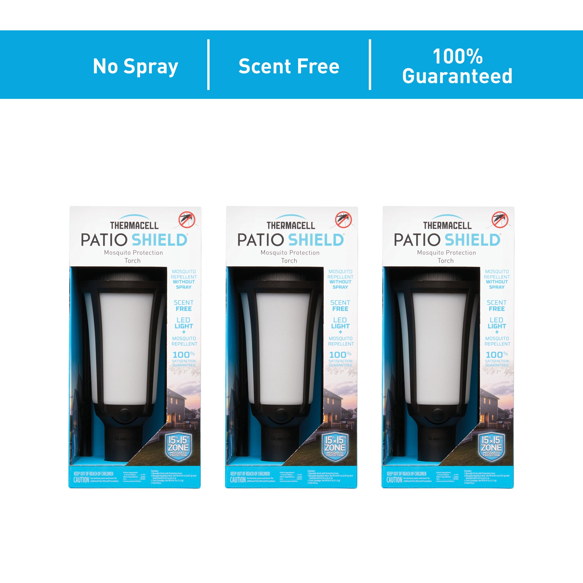 Thermacell 12-Hour Outdoor Mosquito Repellent Patio Torch w/ LED Lights (3 Pack)