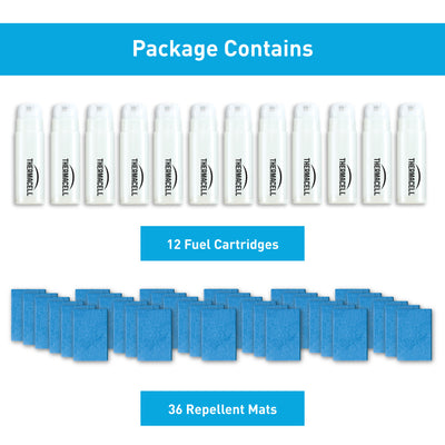 Thermacell 48-Hour Mosquito Shield w/ 12 Mats & 4 Fuel Cartridges (3 Pack)