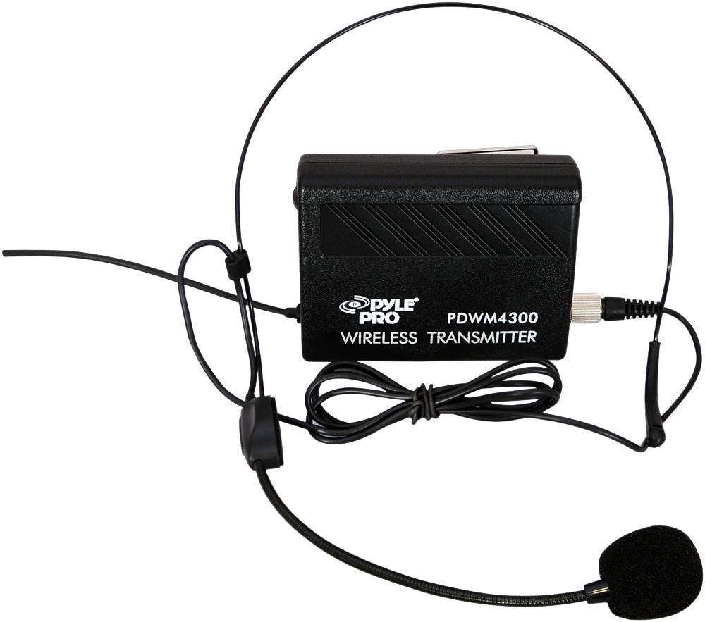 Pyle PDWM4300 Portable Wireless Microphone System w/ 2 Handheld Mics & Headsets