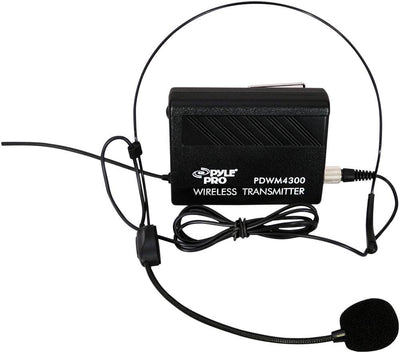 Pyle PDWM4300 Portable Wireless Microphone System w/ 2 Handheld Mics & Headsets