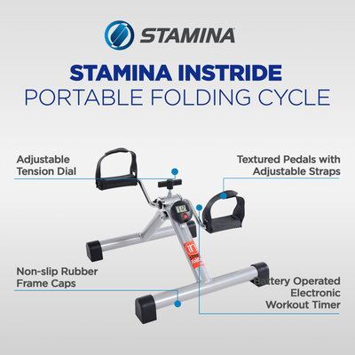 Stamina Products InStride Portable Folding Cycle for Cardio Strength Workouts - VMInnovations