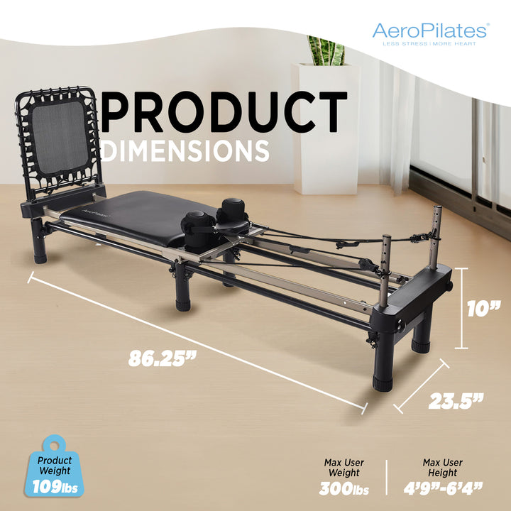 AeroPilates Premier Foldable Reformer Pilates Board Machine w/ Cardio Rebounder