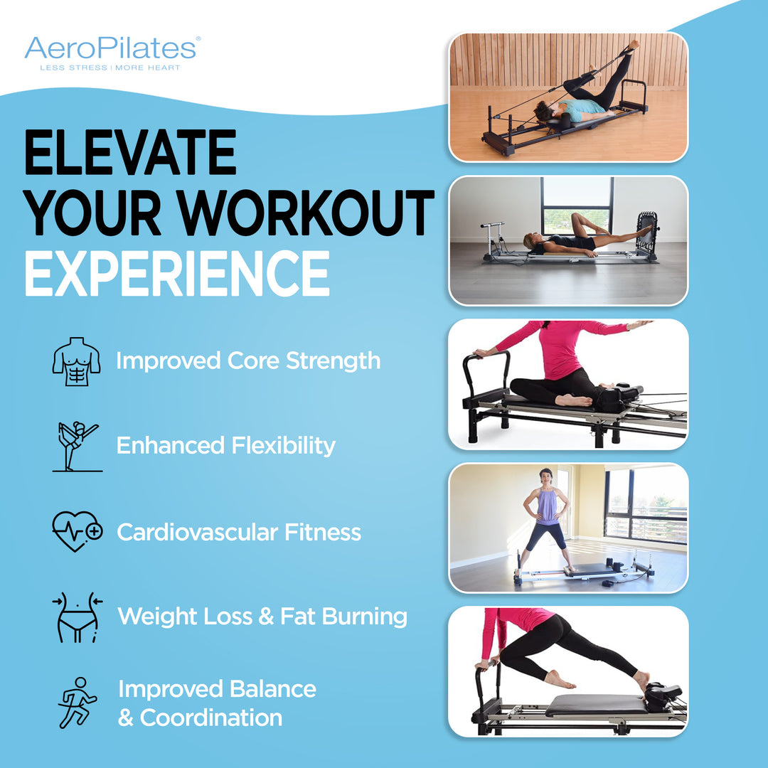 Aero Pilates 700 Foldable Reformer Fitness Machine with Cardio Rebounder (Used)