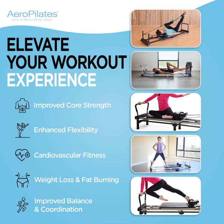 Aero Pilates 700 Foldable Reformer Fitness Machine with Cardio Rebounder (Used)