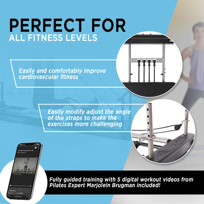Stamina Aero Pilates Foldable Reformer Machine w/Cardio Rebounder (Open Box) - VMInnovations