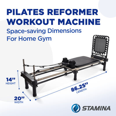 AeroPilates Premier Foldable Reformer Pilates Board Machine w/ Cardio Rebounder