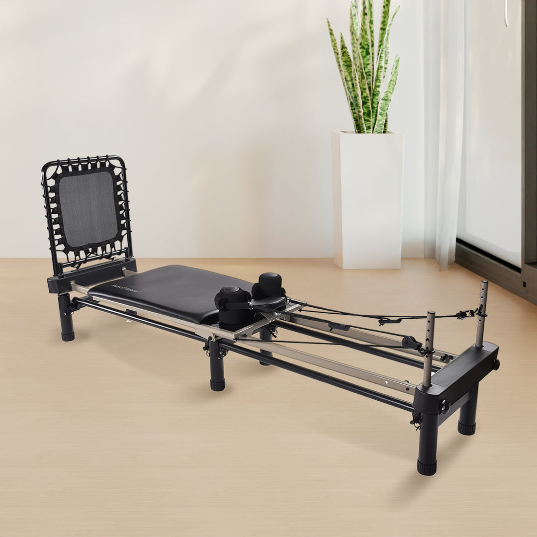 Aero Pilates 700 Foldable Reformer Fitness Machine with Cardio Rebounder (Used)