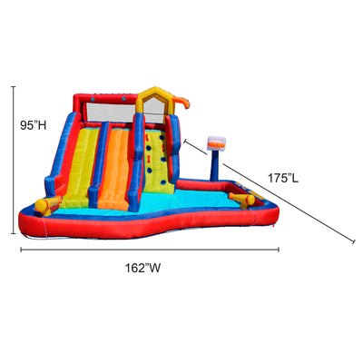 Banzai Twin Falls Kids Giant Colorful Inflatable Water Park Bounce House (Used)