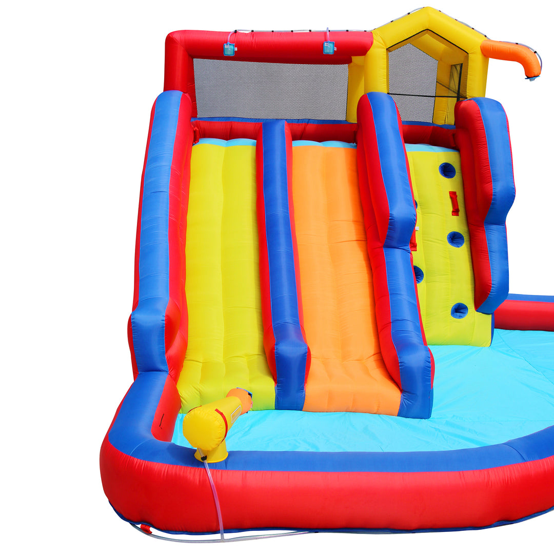 Banzai Twin Falls Kids Outdoor Inflatable Dual Water Slide Splash Toy(Open Box)