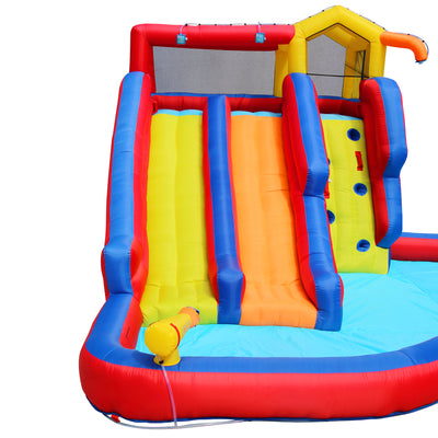 Banzai Twin Falls Kids Giant Outdoor Inflatable Dual Water Slide Splash Park Toy