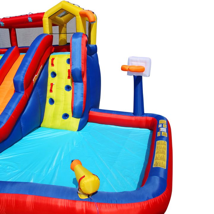 Banzai Twin Falls Kids Outdoor Inflatable Dual Water Slide Splash Toy(Open Box)