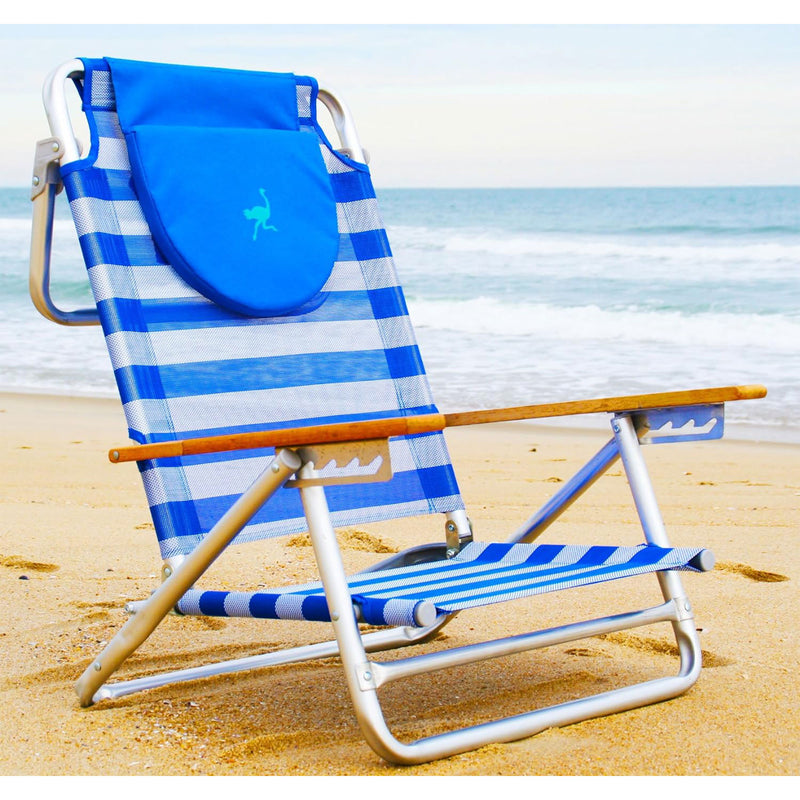 Ostrich South Beach Sand Chair, Outdoor Camping  Pool Recliner, Blue (Open Box)