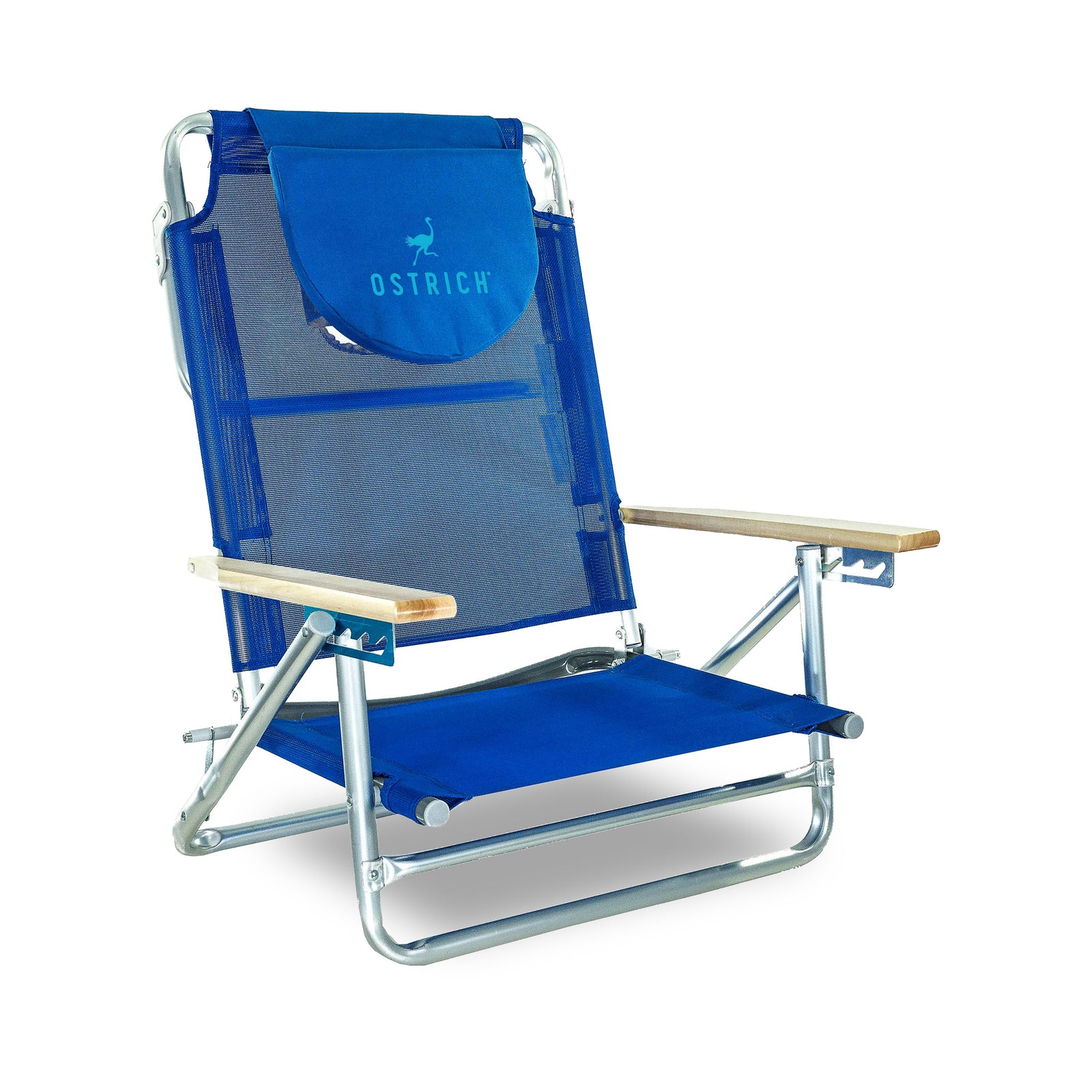 Ostrich South Adult Beach Outdoor Lake Sand Lounging Chair, Blue (Used) - VMInnovations