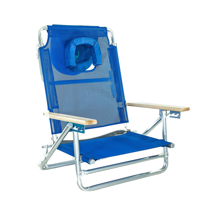 Ostrich South Adult Beach Outdoor Lake Sand Lounging Chair, Blue (Used) - VMInnovations