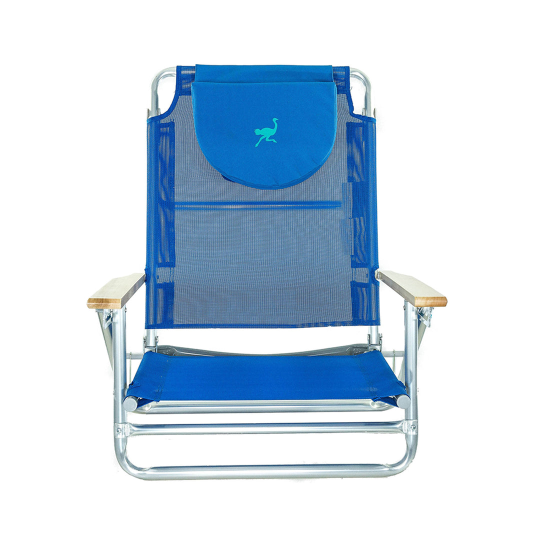 Ostrich South Beach Sand Chair, Portable Outdoor Camping Pool Recliner, Blue