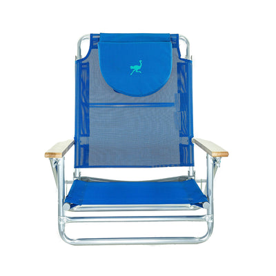 Ostrich South Adult Beach Outdoor Lake Sand Lounging Chair, Blue (Used) - VMInnovations