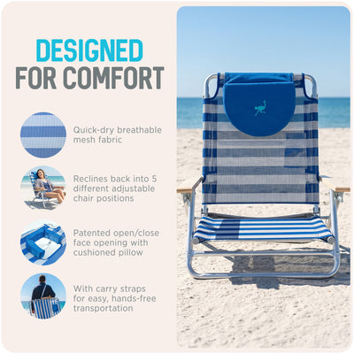 Ostrich SBSC-1016S South Adult Beach Lake Sand Lounging Chair, Striped (Used) - VMInnovations