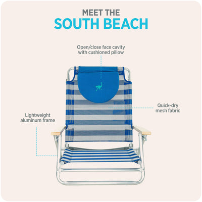 Ostrich SBSC-1016S South Adult Beach Lake Sand Lounging Chair, Striped (Used) - VMInnovations