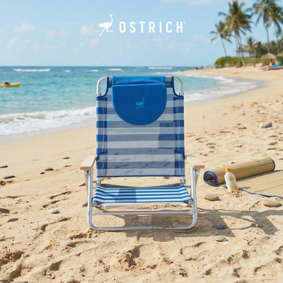 Ostrich SBSC-1016S South Adult Beach Lake Sand Lounging Chair, Striped (Used) - VMInnovations