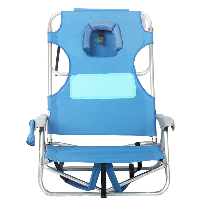 Ostrich Ladies Comfort & On-Your-Back Outdoor Beach Pool Reclining Chair, Blue