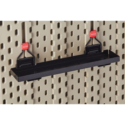 Rubbermaid Outdoor Metal Backyard Storage Shed Accessories Shelf, Black (2 Pack)