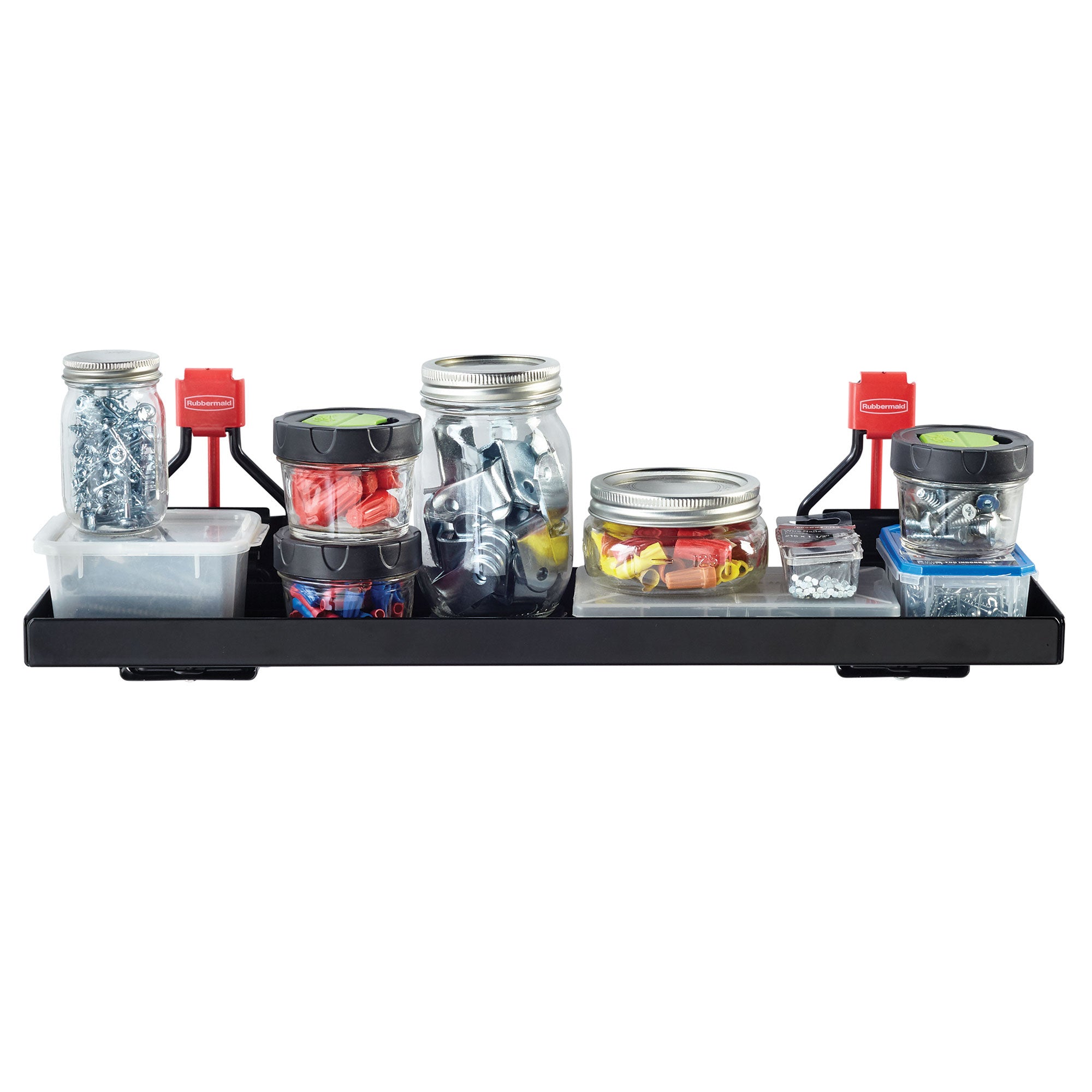 Rubbermaid Outdoor Metal Backyard Storage Shed Accessories Shelf, Black (4 Pack)