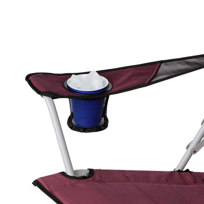 Core Portable Camping Folding Chair with Carrying Storage Bag, Wine (Open Box) - VMInnovations