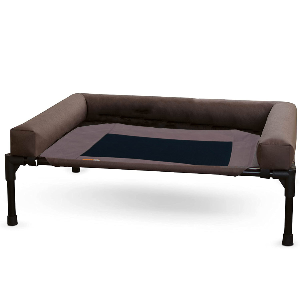 K&H Pet Products Bolster Elevated Cot Pet Bed with Padded Sides, Brown, Medium