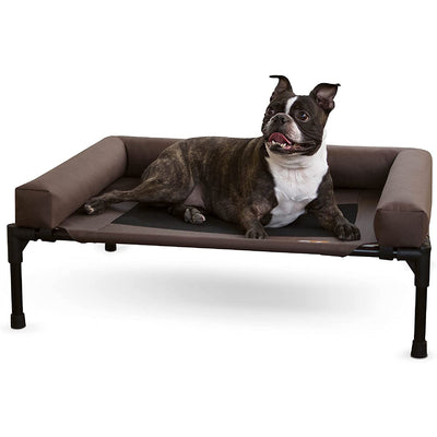 K&H Pet Products Bolster Elevated Cot Pet Bed with Padded Sides, Brown(Open Box) - VMInnovations
