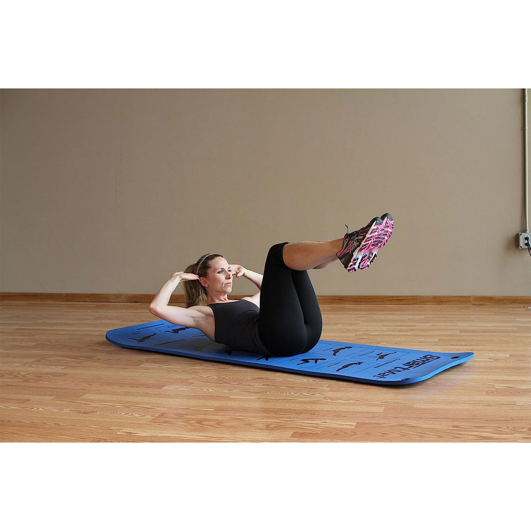 Prism Fitness 16mm Thick Smart Self-Guided Stretching and Exercise Mat, Blue