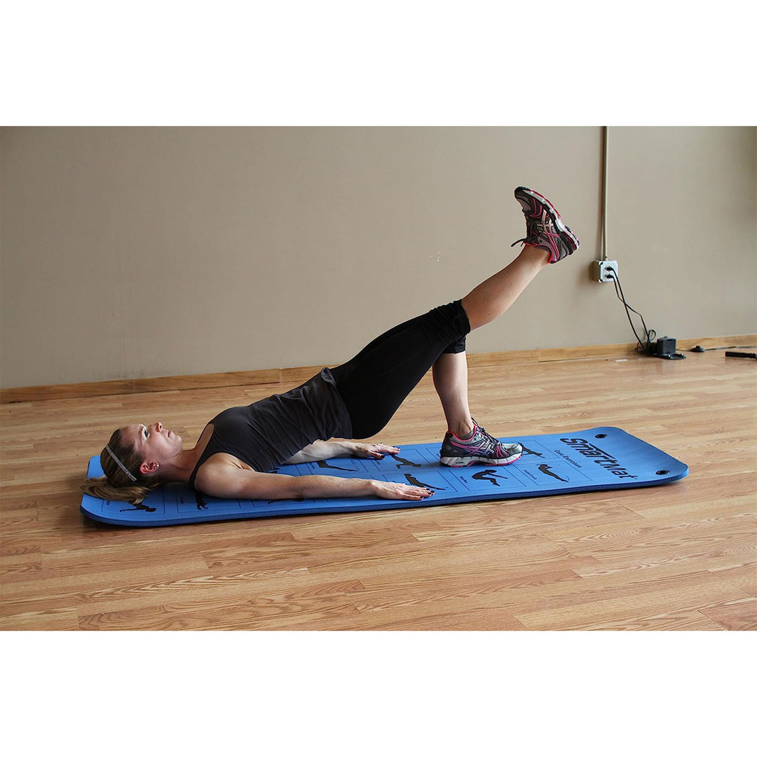 Prism Fitness 16mm Thick Smart Stretching and Exercise Mat, Blue (Open Box) - VMInnovations