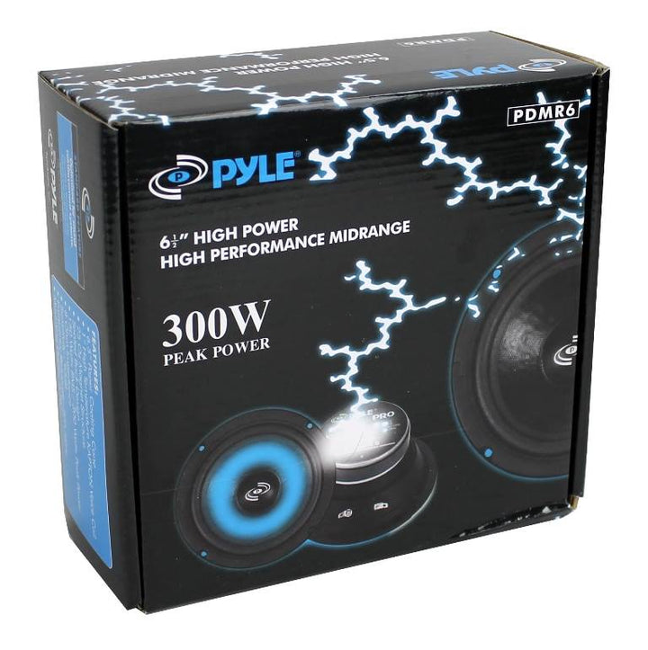 2) Pyle PDMR6 6.5" 600W Car Mid Bass MidRange Woofer Audio Speakers 8 Ohm Black