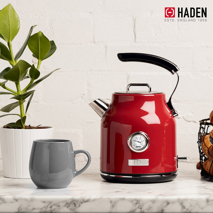 Haden Dorset 1.7 Liter Electric Water Kettle with 360-Degree Base, Rectory Red