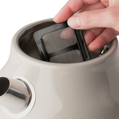 Haden Dorset 1.7 Liter Electric Water Kettle w/ 360-Degree Base, Putty & Chrome